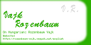 vajk rozenbaum business card